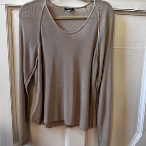 Giorgio Armani Women's Beige Long Sleeve silk knit Top